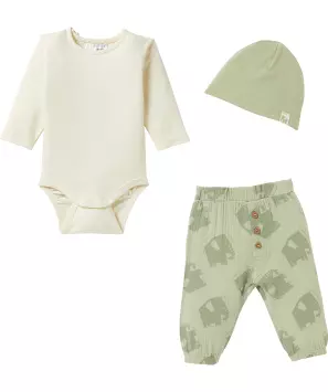 Newborn Mütze + Body + Musselin-Hose
