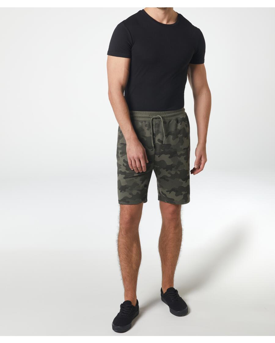 Sweatshorts Camouflage khaki bedruckt