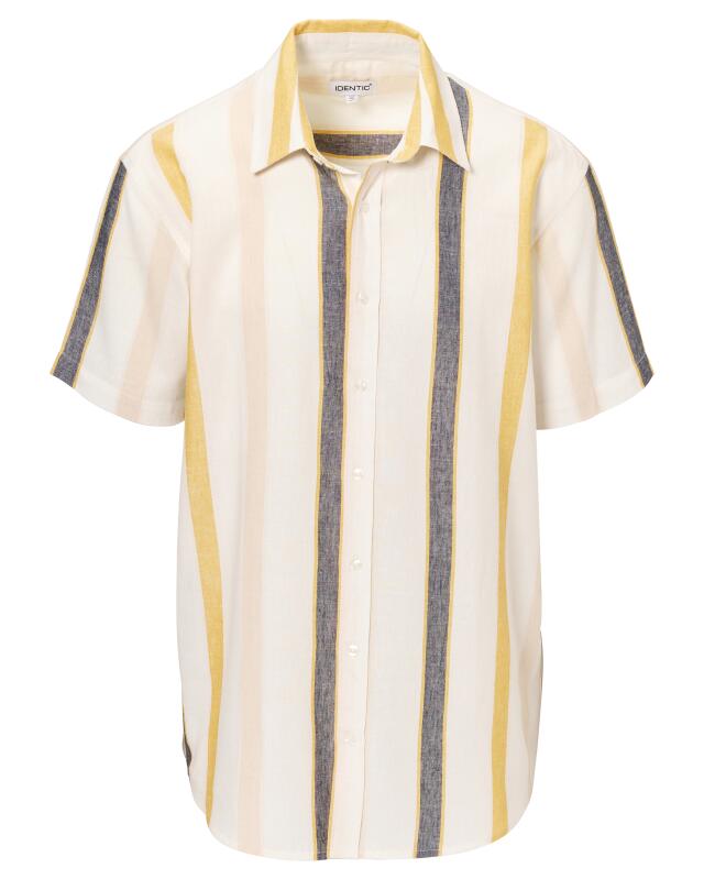 Chemise en mélange de lin homme, blanc rayé (KiK Hemd mit Leinenanteil (weiß gestreift)) — KiK, produit allemand authentique au Maroc