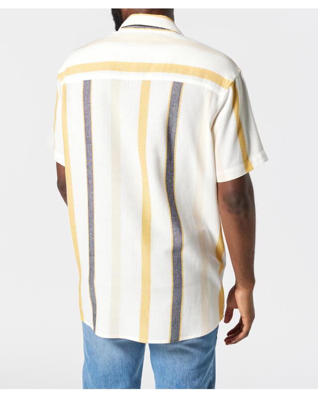 Chemise en mélange de lin homme, blanc rayé (KiK Hemd mit Leinenanteil (weiß gestreift)) — KiK, produit allemand authentique au Maroc