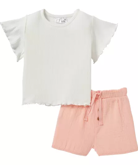 Newborn T-Shirt + Musselinshorts