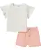 Newborn T-Shirt + Musselinshorts offwhite