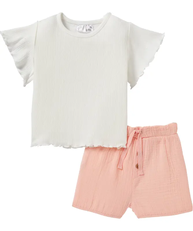 Newborn T-Shirt + Musselinshorts