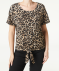 T-Shirt mit Knotendetail Leopardendruck