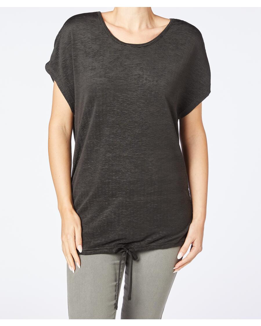 T-Shirt mit Tunnelzug schwarz