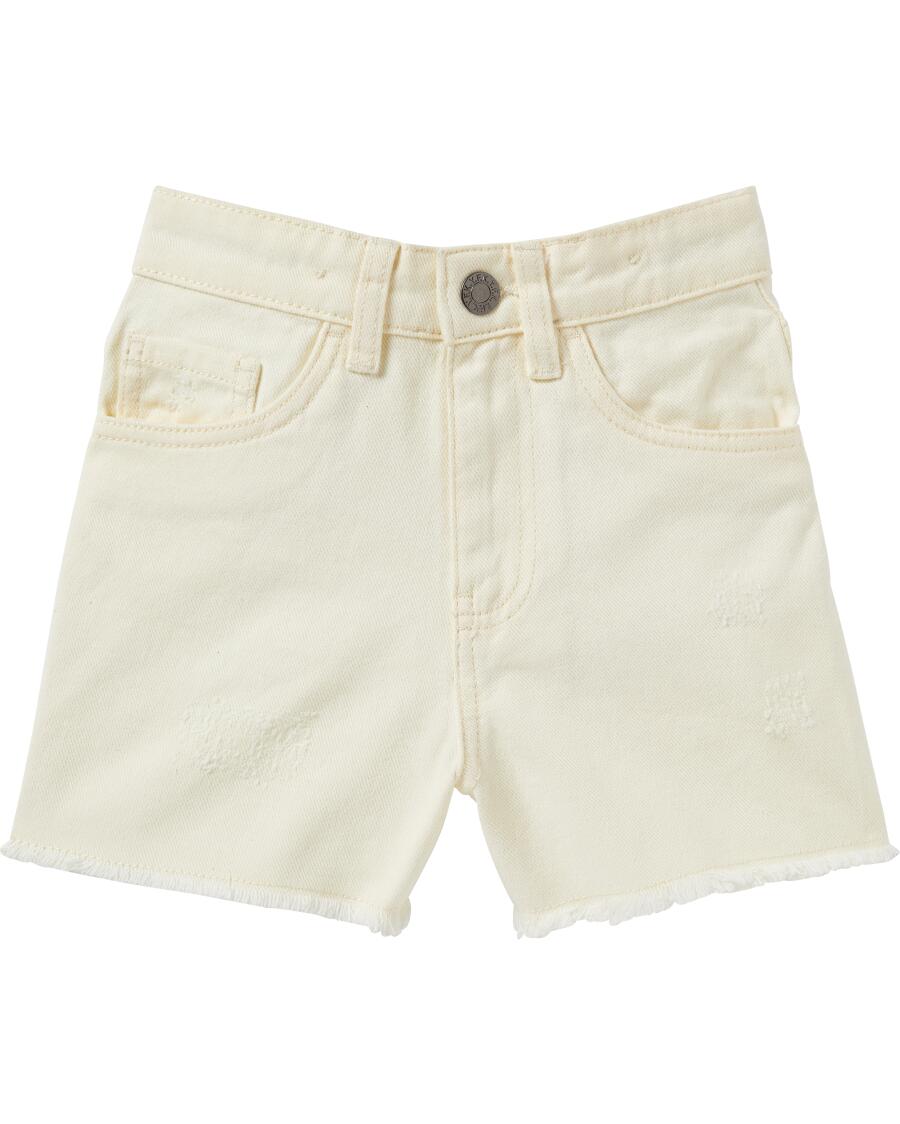 Shorts mit Destroyed-Effekten creme