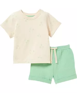 Newborn T-Shirt + Musselin-Shorts
