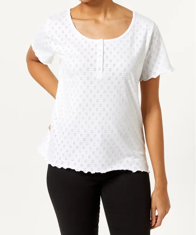 T-Shirt mit Lochmuster