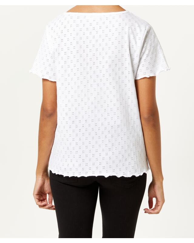 تيشيرت بنقشة مثقبة للنساء، أبيض (KiK T-Shirt mit Lochmuster (weiß)) — KiK, منتج ألماني أصلي في المغرب