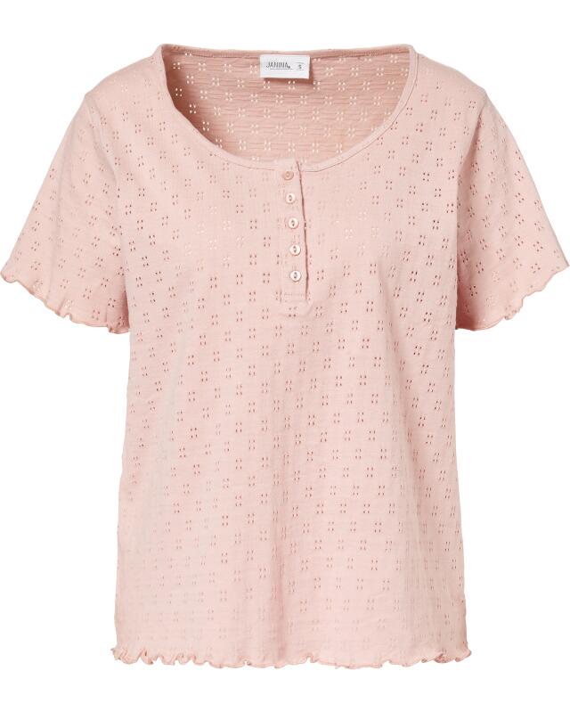 T-shirt à motif ajouré femme, rose foncé (KiK T-Shirt mit Lochmuster (dunkelrosa)) — KiK, produit allemand authentique au Maroc