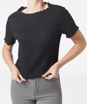 T-shirt van crêpe stof