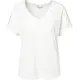 Weißes T-Shirt mit Fledermausärmeln