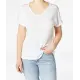 Weißes T-Shirt mit Fledermausärmeln