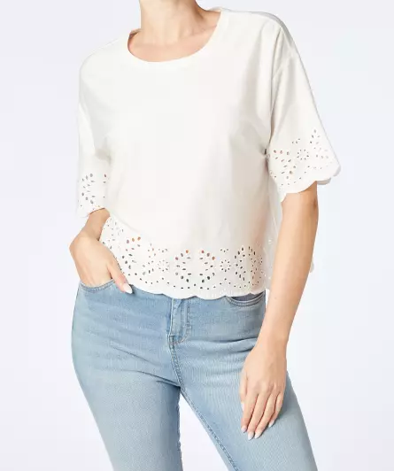 T-Shirt mit Lochmuster