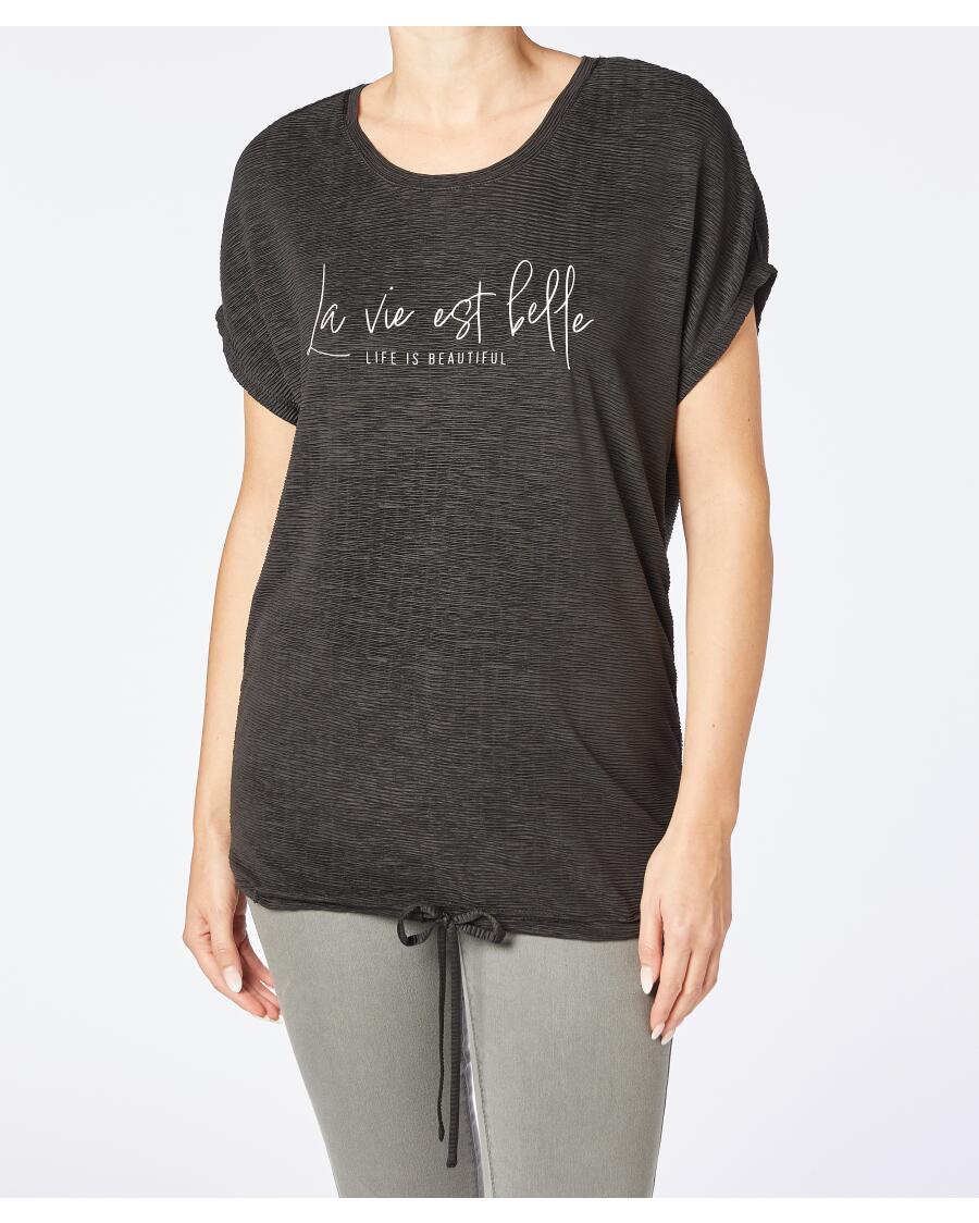 T-Shirt mit Tunnelzug schwarz