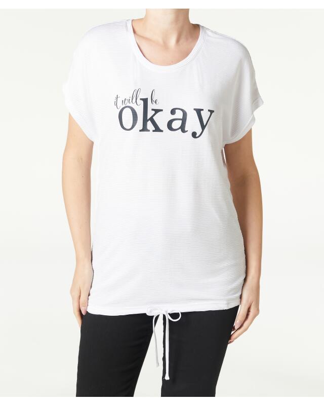 تيشيرت بحبل تضييق للنساء، أبيض (KiK T-Shirt mit Tunnelzug (weiß)) — KiK, منتج ألماني أصلي في المغرب