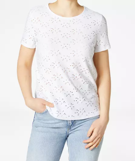 T-Shirt z ażurowym wzorem