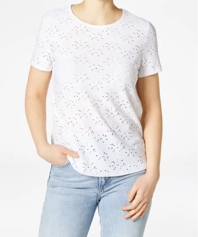 T-Shirt mit Lochmuster