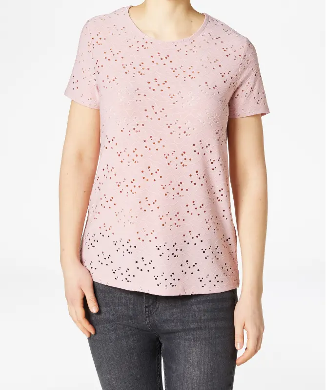 T-Shirt z ażurowym wzorem