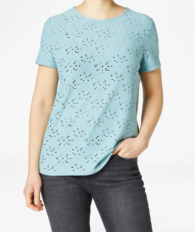 T-Shirt z ażurowym wzorem
