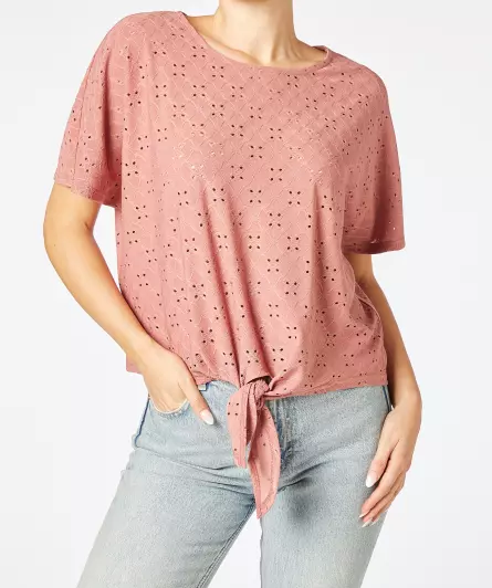 T-Shirt mit Lochmuster