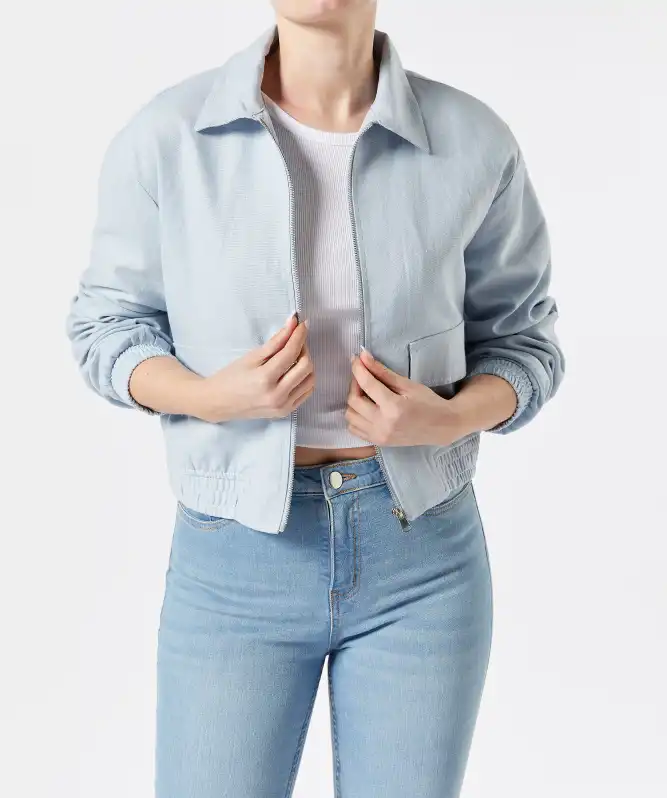 Bomberjacke mit Leinenanteil