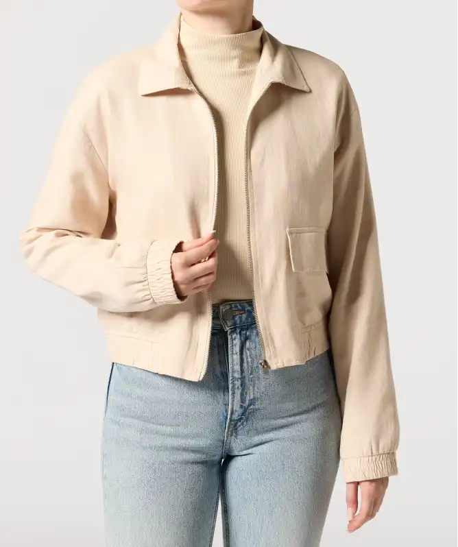 Bomberjacke mit Leinenanteil