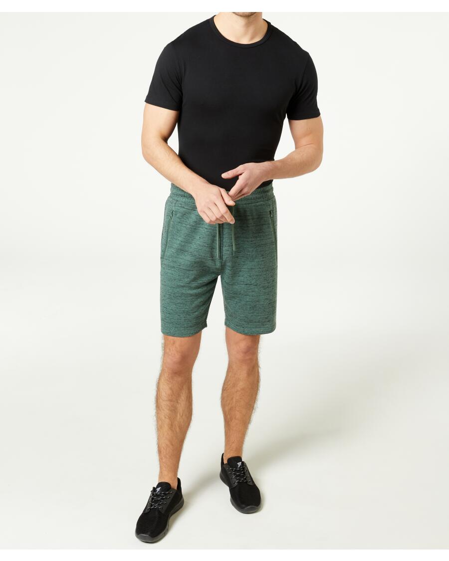 Melierte Shorts dunkelgrün