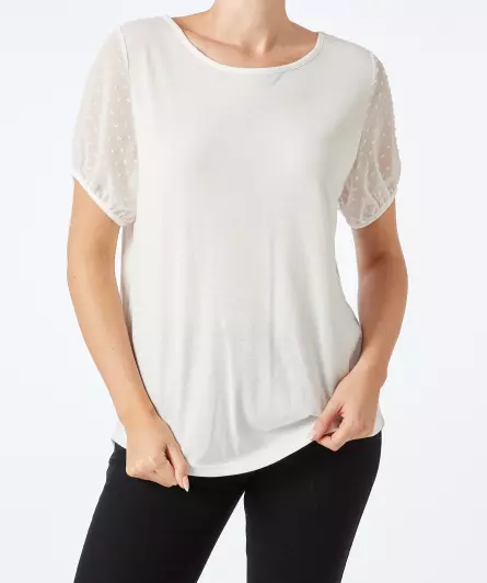 T-Shirt mit Chiffonärmeln