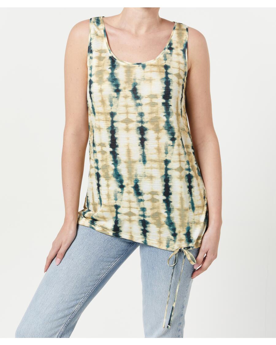 Tanktop mit Tunnelzug gelb bedruckt