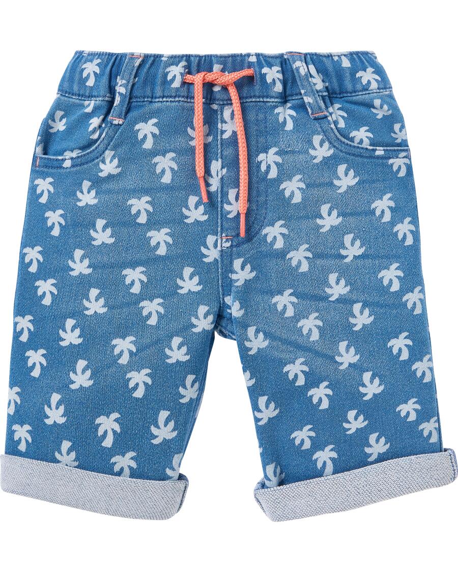 Jeans-Shorts Palmen jeansblau