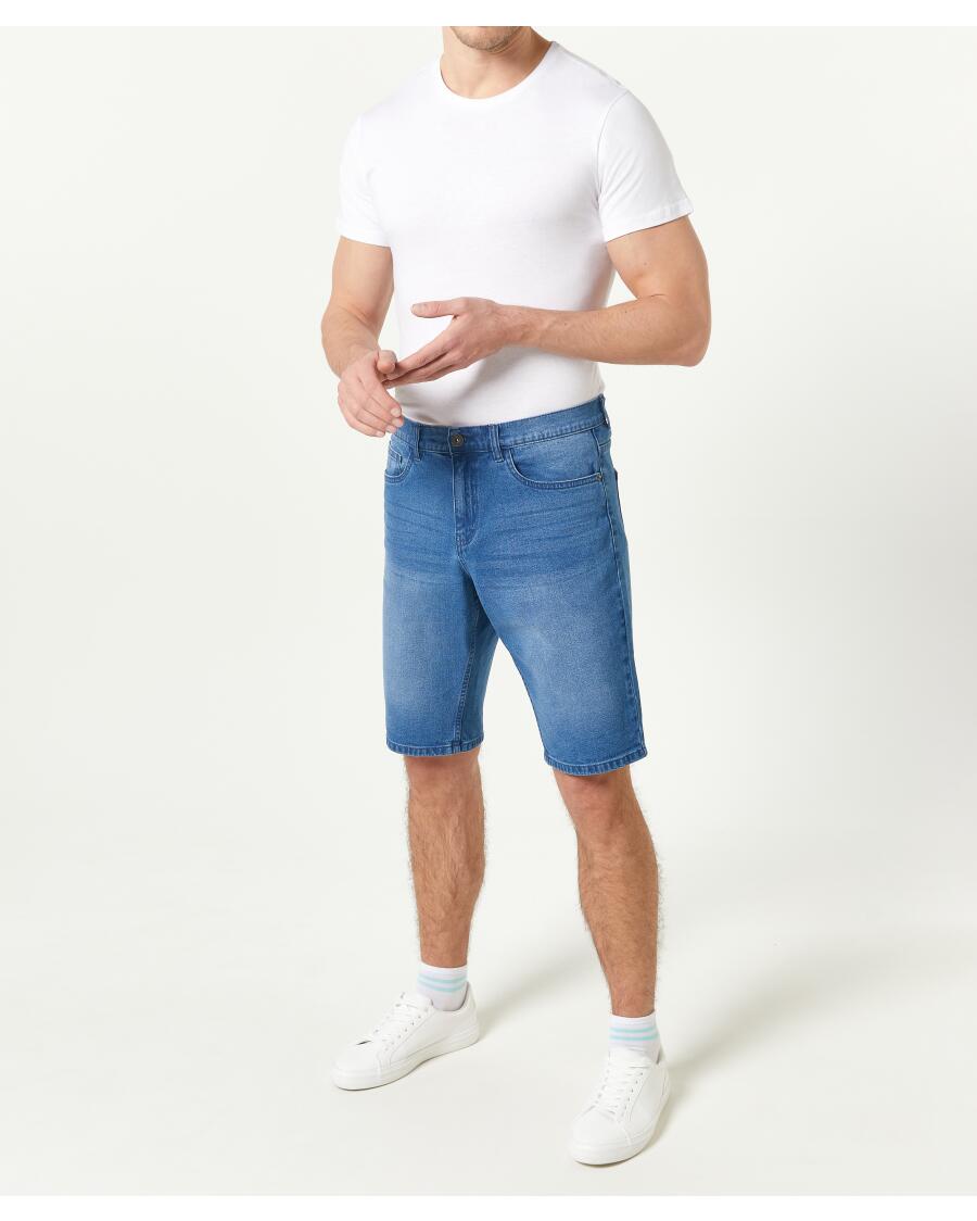 Jeans short in Bermudalengte denimblauw