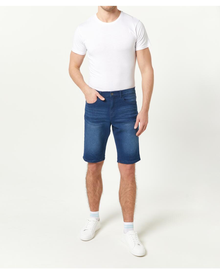 Jeans short in Bermudalengte donker denimblauw