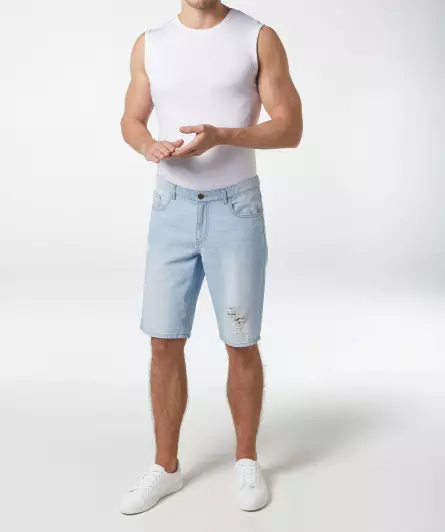 Jeans short in destroyed look