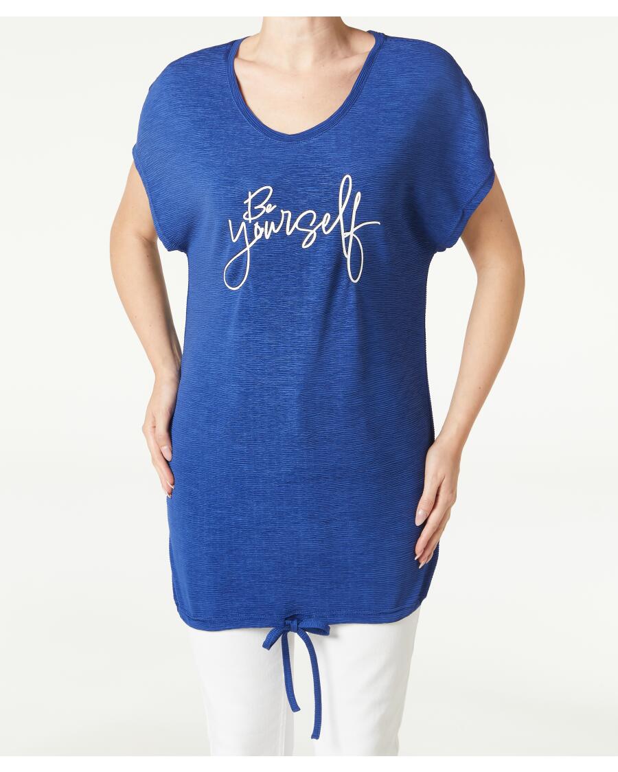 T-Shirt mit Tunnelzug indigo blau