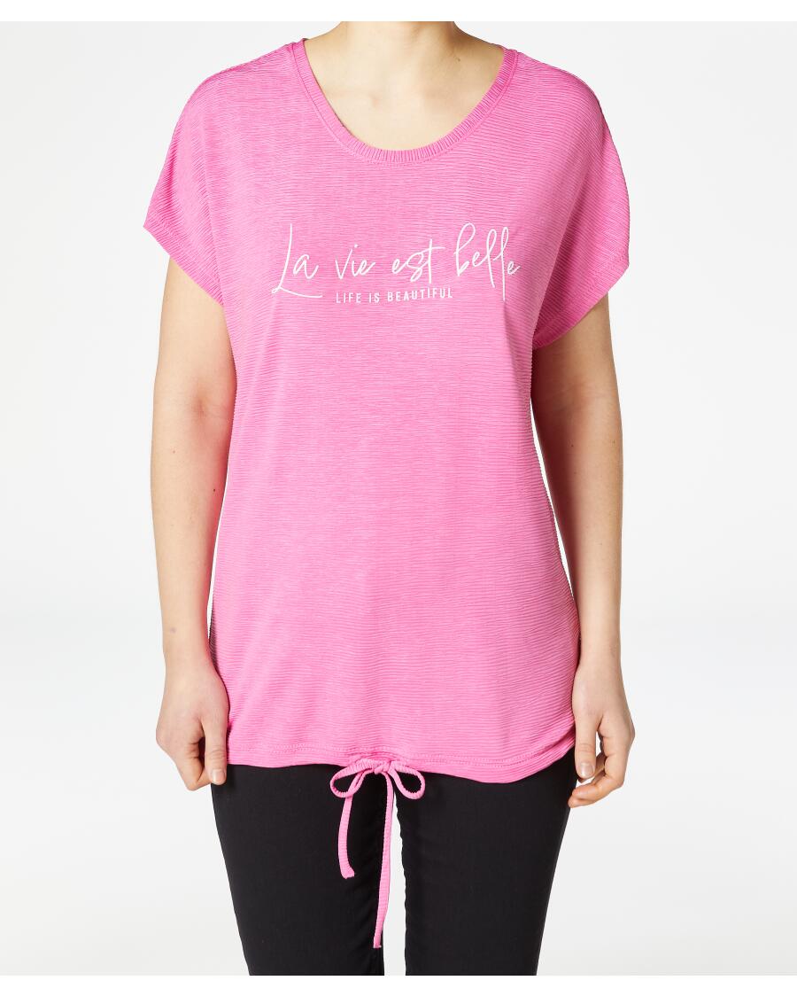 T-Shirt mit Tunnelzug pink