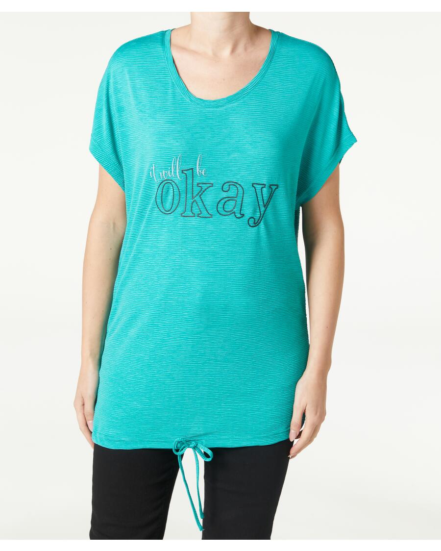 T-Shirt mit Tunnelzug smaragdgrün
