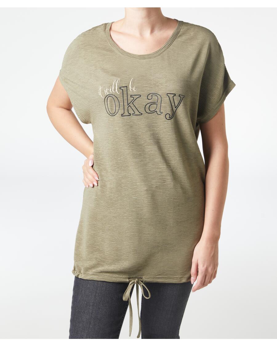 T-Shirt mit Tunnelzug Khaki