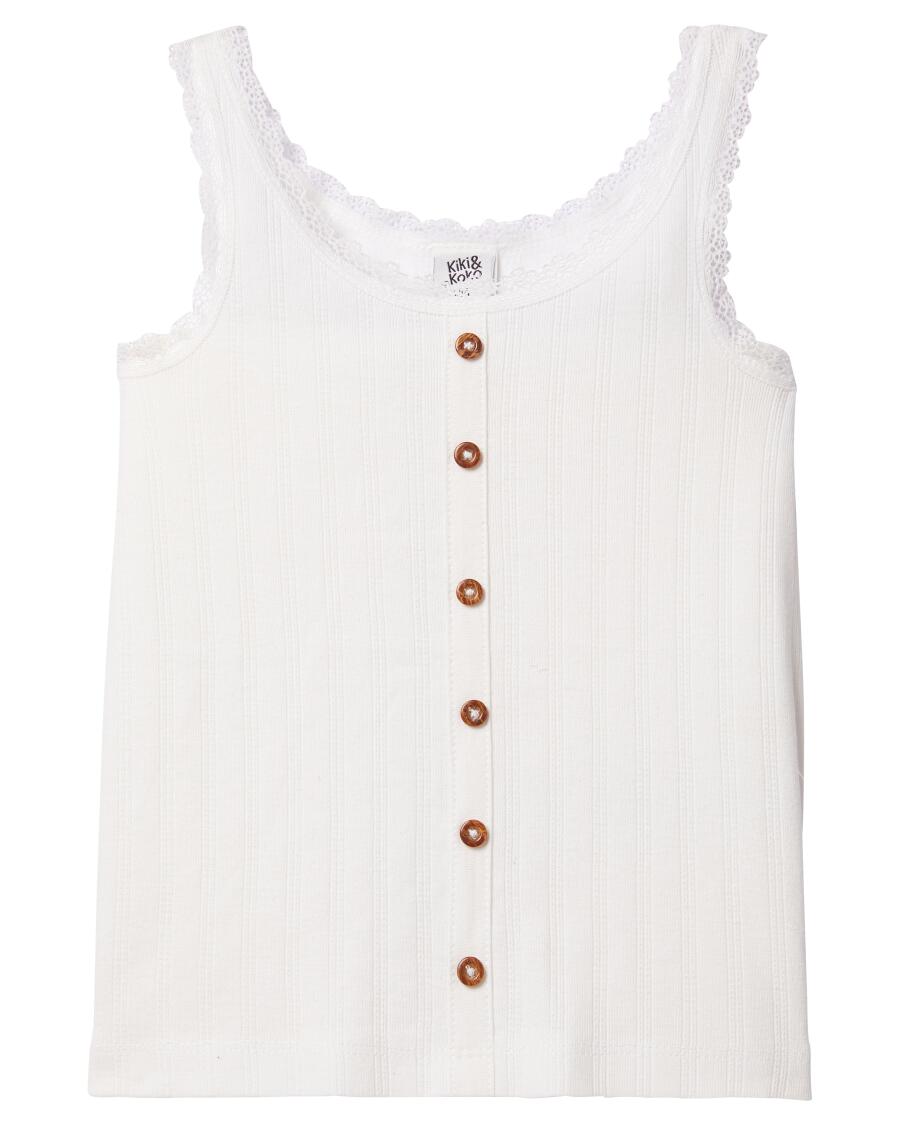 Tanktop mit Spitzendetails weiß