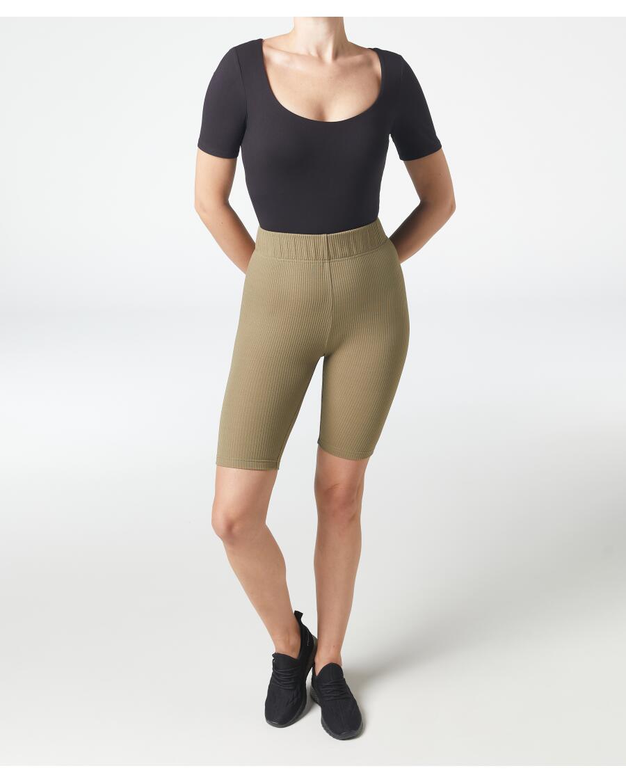 Gerippte Radlerhose Khaki