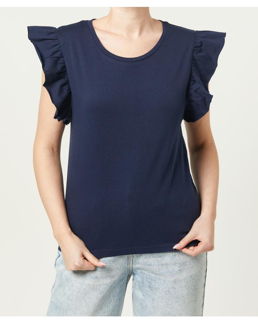 T-Shirt aus Baumwolle dunkelblau