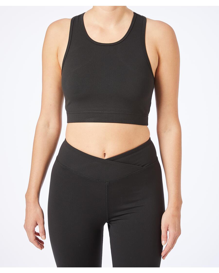 Cropped Sport-Top schwarz