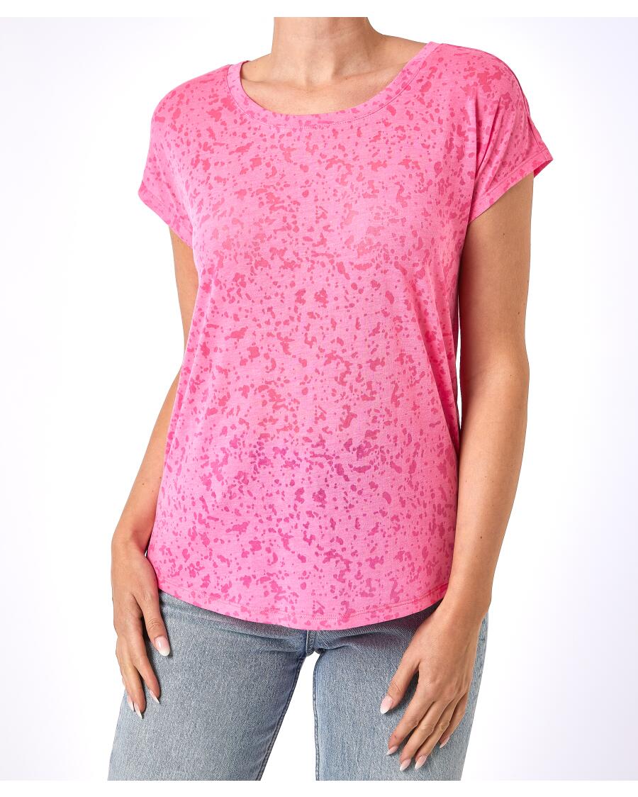 Sportshirt in Ausbrenner-Optik neon pink