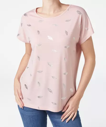 T-Shirt mit Federn