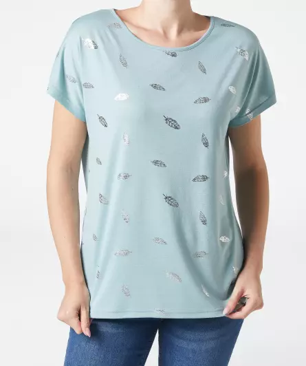 T-Shirt mit Federn