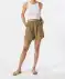 Shorts mit Leinenanteil Khaki