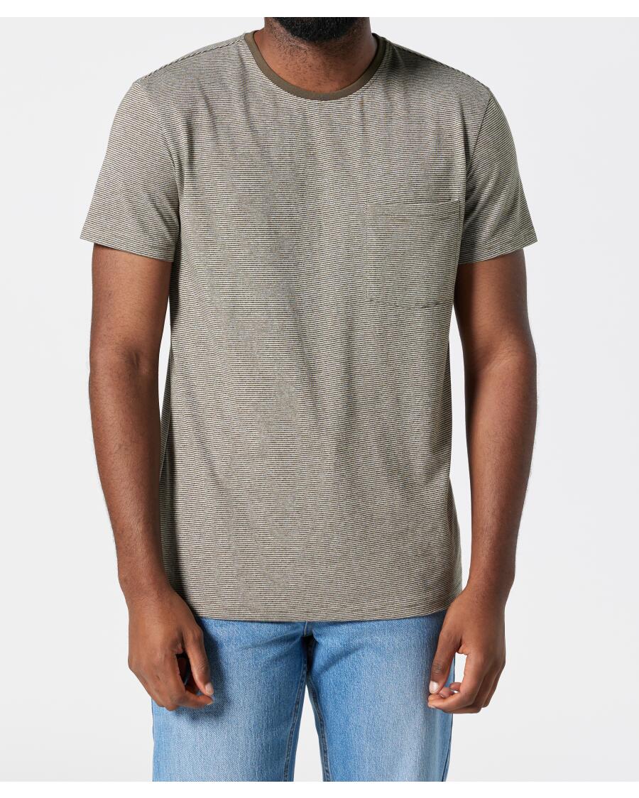 T-Shirt mit Streifen khaki gestreift