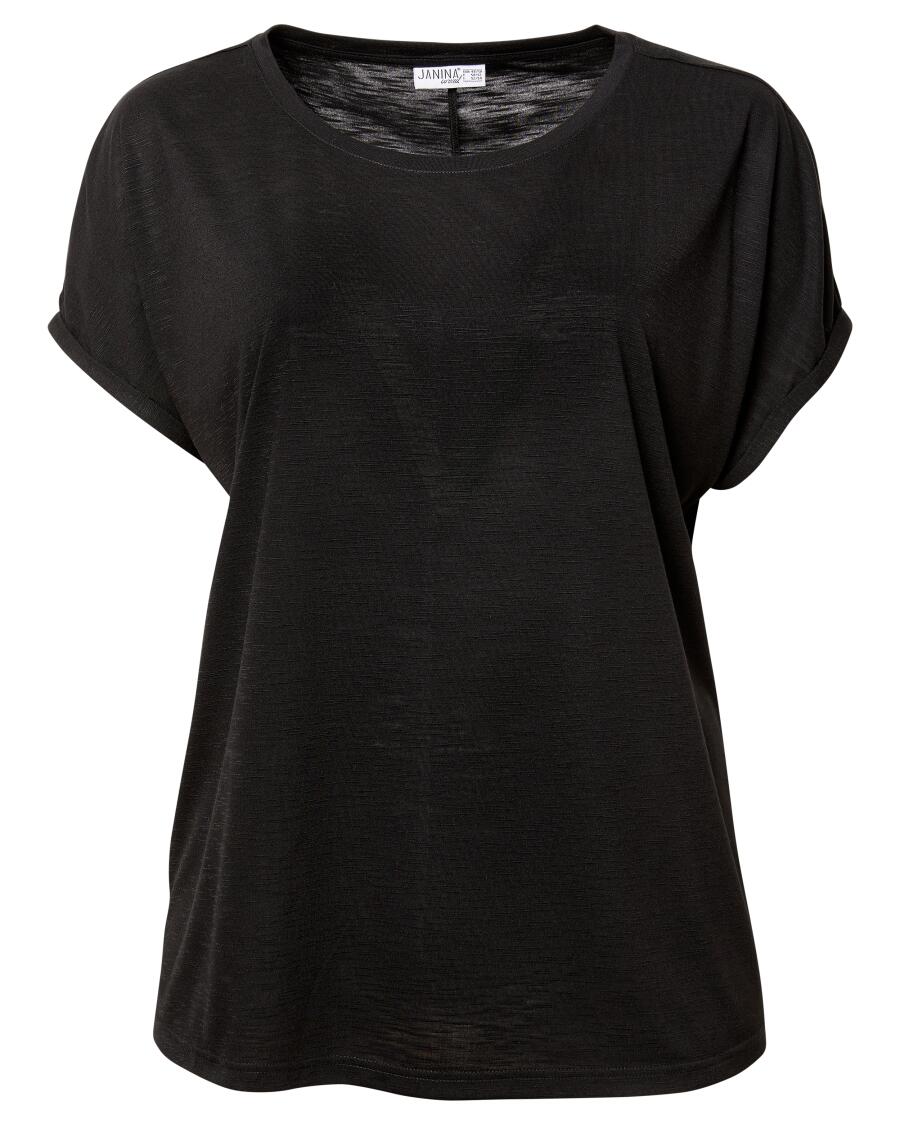 T-Shirt in Unifarbe schwarz
