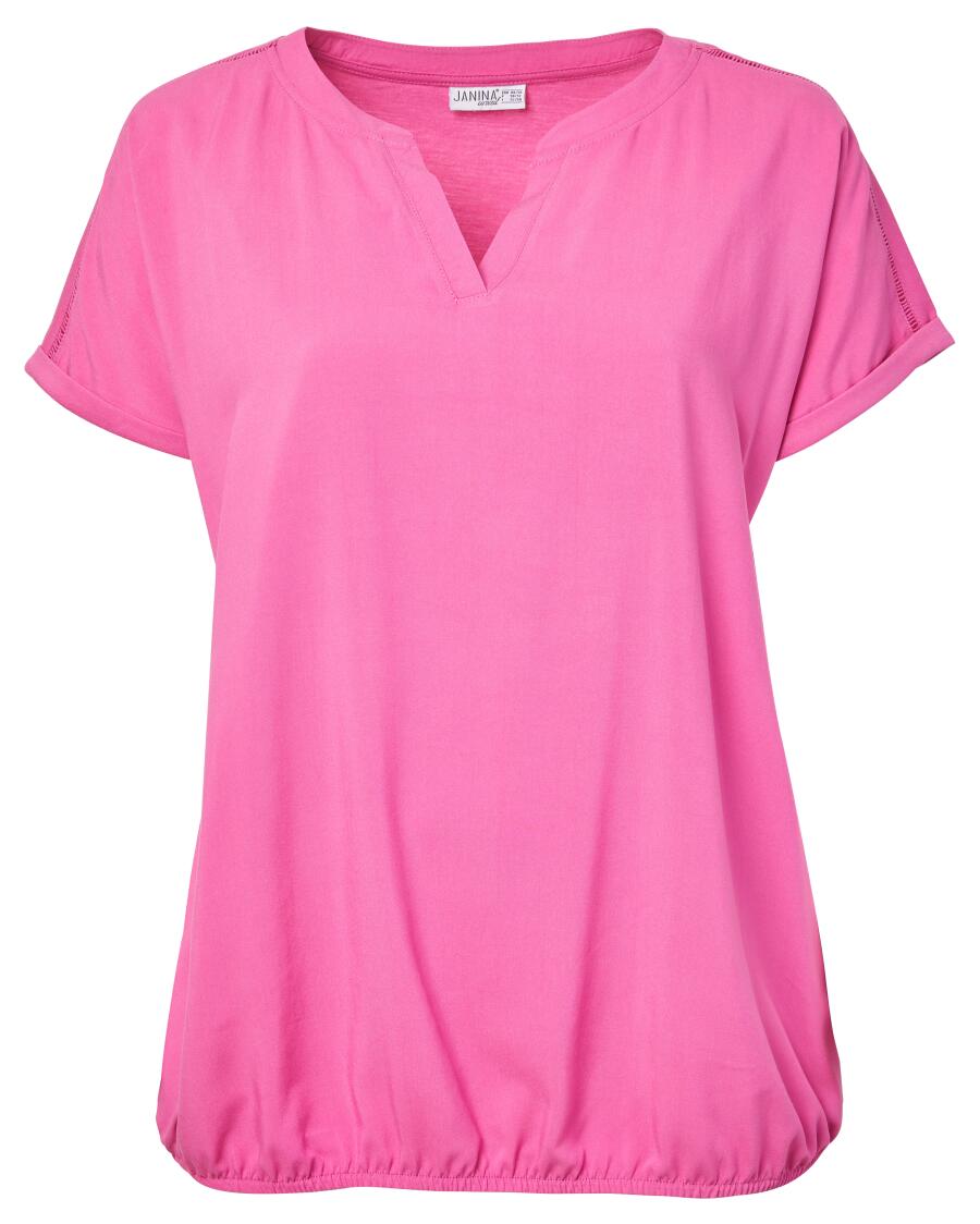 T-Shirt mit V-Ausschnitt pink