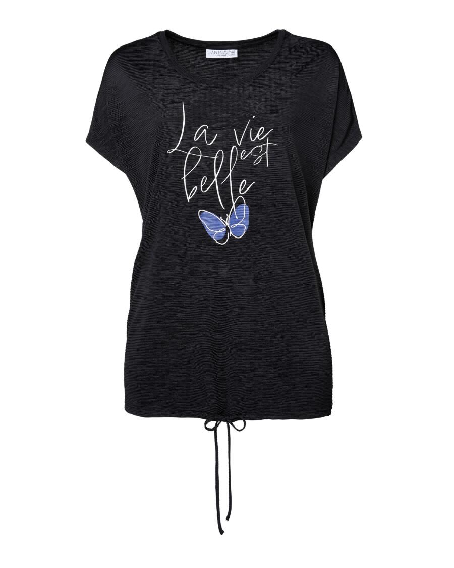 T-Shirt z z rękawami typu nietoperz czarny